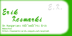 erik kesmarki business card